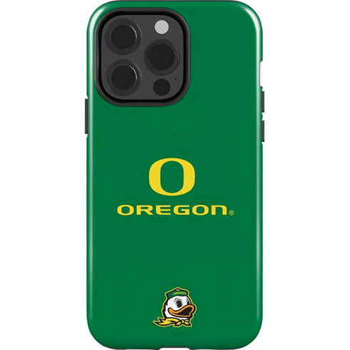 University of Oregon Yellow O with Text iPhone 14 Pro Impact Case