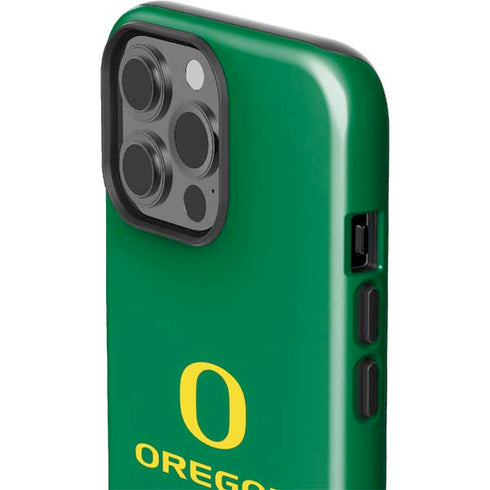 University of Oregon Yellow O with Text iPhone 15 Pro Max Impact Case
