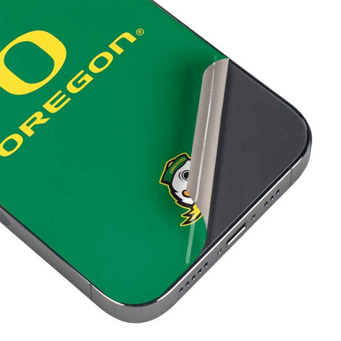University of Oregon Yellow O with Text iPhone 14 Pro Skin