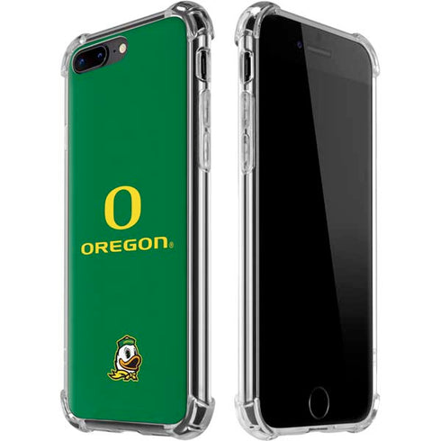 University of Oregon Yellow O with Text iPhone 7/8 Plus Clear Case
