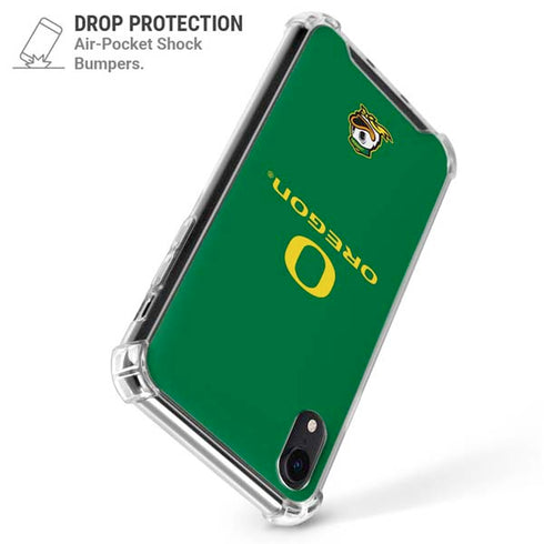 University of Oregon Yellow O with Text iPhone XR Clear Case