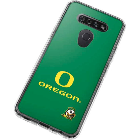 University of Oregon Yellow O with Text LG K51/Q51 Clear Case