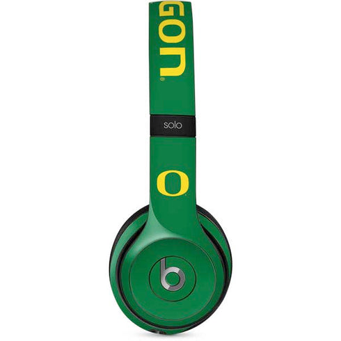 University of Oregon Yellow O on Green Beats Solo 2 Wired Skin