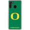 University of Oregon Yellow O on Green Galaxy A21 Clear Case