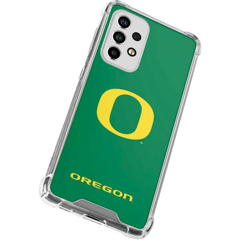 University of Oregon Yellow O on Green Galaxy A53 5G Clear Case