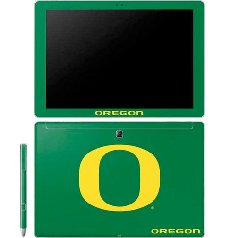 University of Oregon Yellow O on Green Galaxy Book 12in Skin