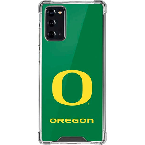 University of Oregon Yellow O on Green Galaxy Note20 5G Clear Case