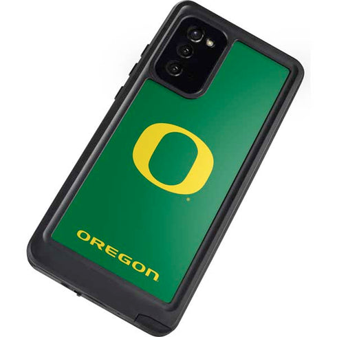 University of Oregon Yellow O on Green Galaxy Note20 5G Waterproof Case