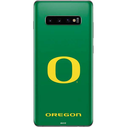 University of Oregon Yellow O on Green Galaxy S10 Plus Skin