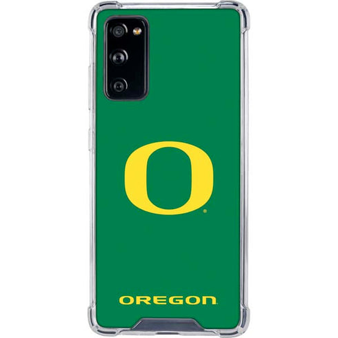 University of Oregon Yellow O on Green Galaxy S20 FE Clear Case