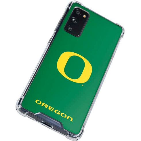 University of Oregon Yellow O on Green Galaxy S20 FE Clear Case