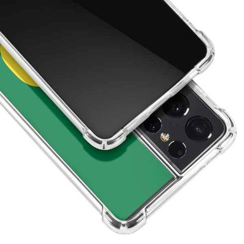 University of Oregon Yellow O on Green Galaxy S21 Ultra 5G Clear Case