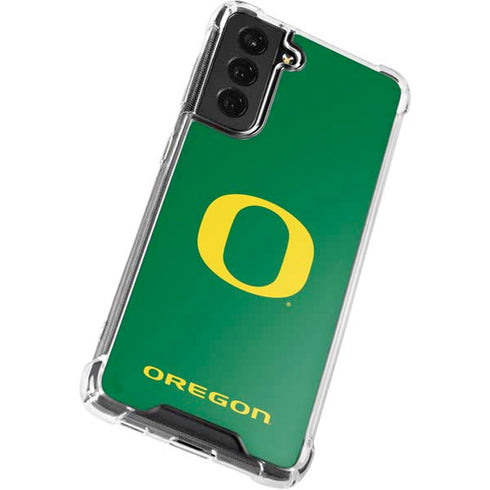 University of Oregon Yellow O on Green Galaxy S22 Clear Case