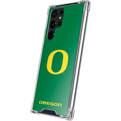 University of Oregon Yellow O on Green Galaxy S22 Ultra Clear Case