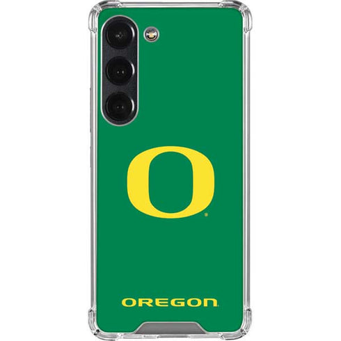 University of Oregon Yellow O on Green Galaxy S23 Clear Case