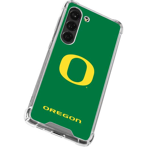 University of Oregon Yellow O on Green Galaxy S23 Clear Case