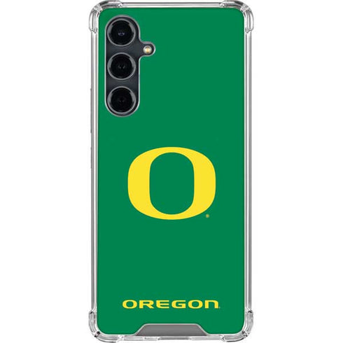 University of Oregon Yellow O on Green Galaxy S23 FE Clear Case