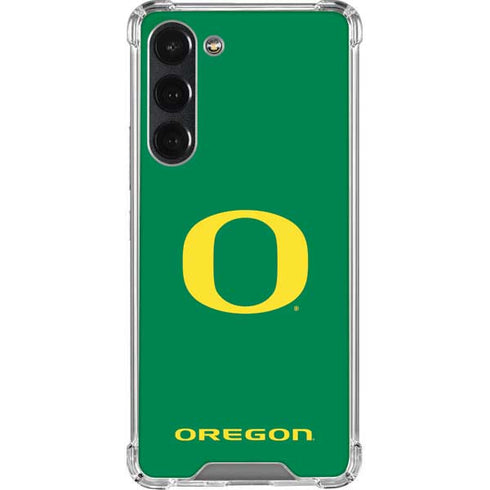 University of Oregon Yellow O on Green Galaxy S23 Plus Clear Case