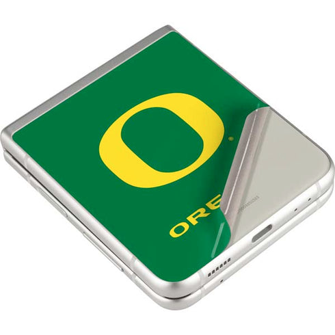 University of Oregon Yellow O on Green Galaxy Z Flip3 5G Skin