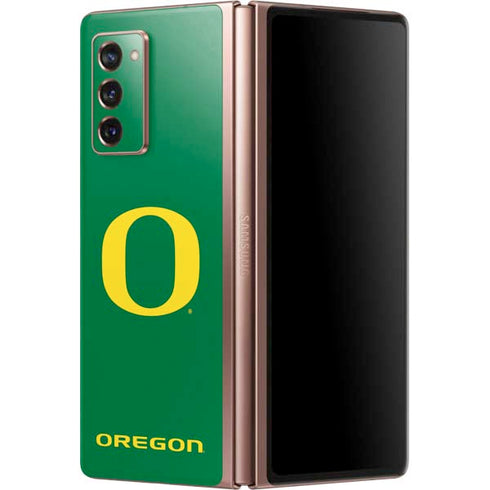 University of Oregon Yellow O on Green Galaxy Z Fold2 5G Skin