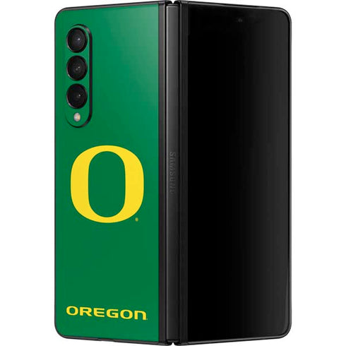 University of Oregon Yellow O on Green Galaxy Z Fold3 5G Skin