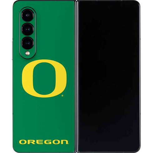 University of Oregon Yellow O on Green Galaxy Z Fold4 5G Skin