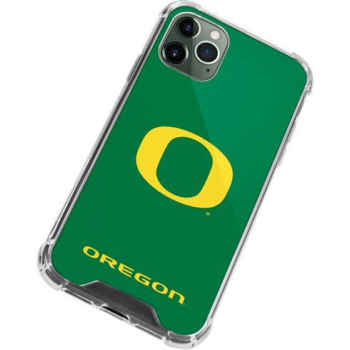 University of Oregon Yellow O on Green iPhone 11 Pro Max Clear Case