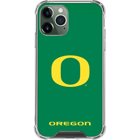 University of Oregon Yellow O on Green iPhone 11 Pro Max Clear Case