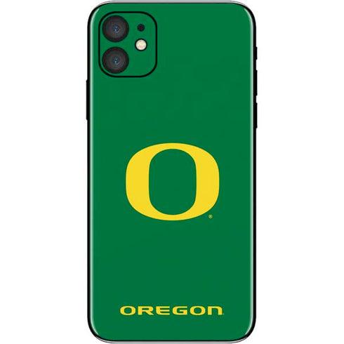 University of Oregon Yellow O on Green iPhone 11 Skin