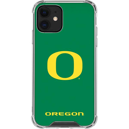 University of Oregon Yellow O on Green iPhone 12 Mini Clear Case