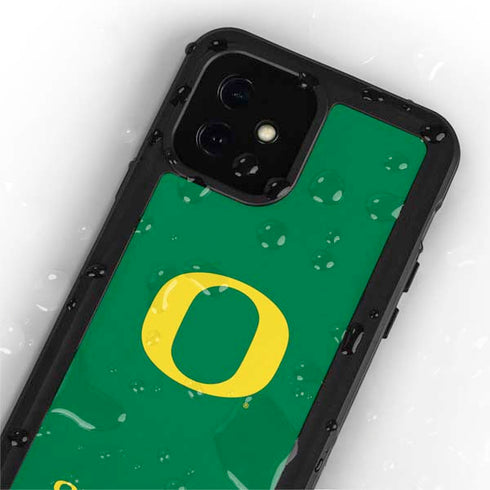 University of Oregon Yellow O on Green iPhone 12 Mini Waterproof Case