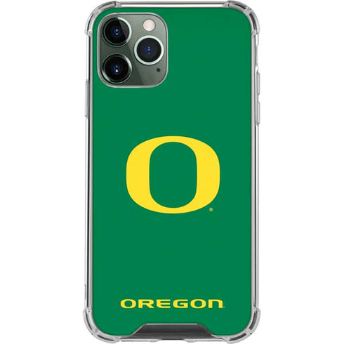 University of Oregon Yellow O on Green iPhone 12 Pro Max Clear Case