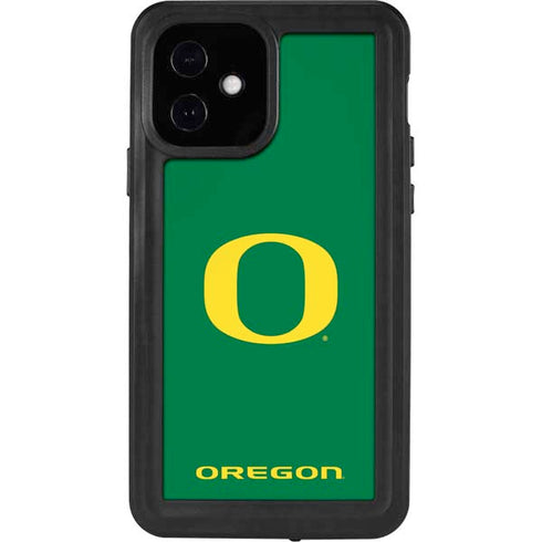 University of Oregon Yellow O on Green iPhone 12 Waterproof Case
