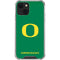 University of Oregon Yellow O on Green iPhone 13 Mini Clear Case
