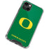 University of Oregon Yellow O on Green iPhone 13 Mini Clear Case
