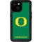 University of Oregon Yellow O on Green iPhone 13 Mini Waterproof Case