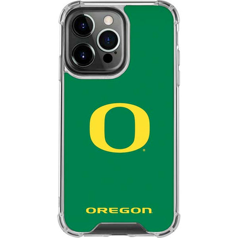 University of Oregon Yellow O on Green iPhone 13 Pro Clear Case