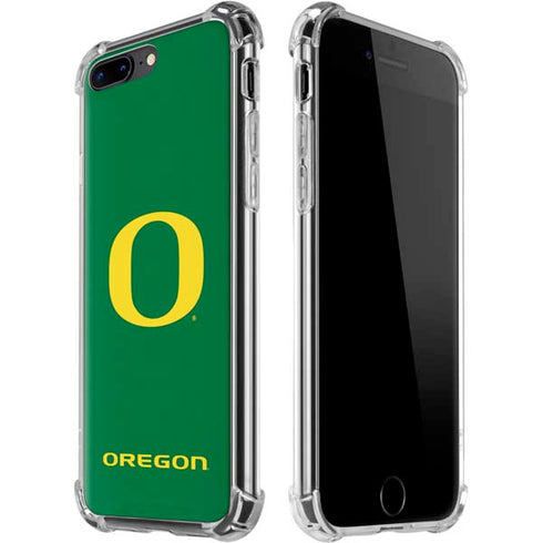 University of Oregon Yellow O on Green iPhone 7/8 Plus Clear Case