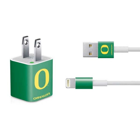 University of Oregon Yellow O on Green iPhone Charger (5W USB) Skin