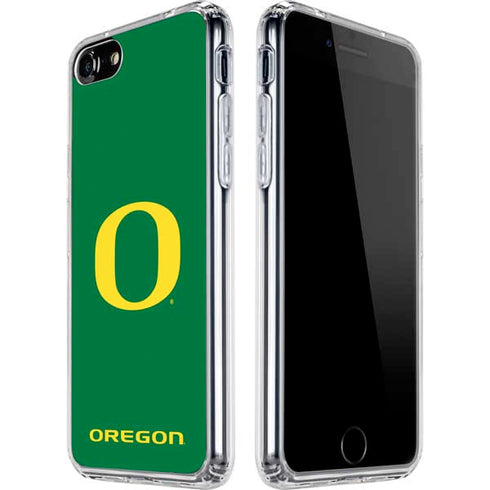 University of Oregon Yellow O on Green iPhone SE (2nd & 3rd Gen) Clear Case