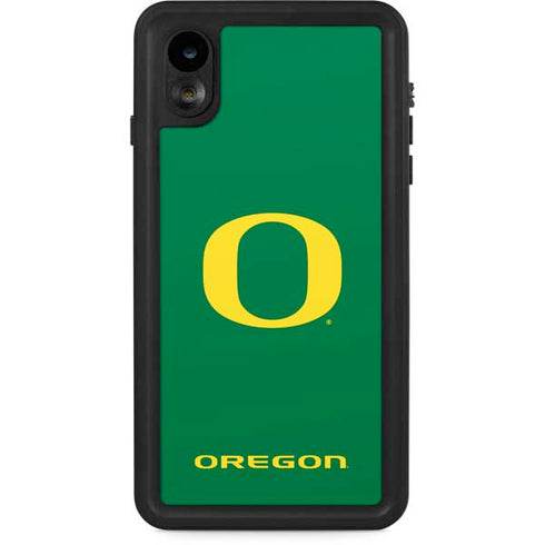 University of Oregon Yellow O on Green iPhone XR Waterproof Case