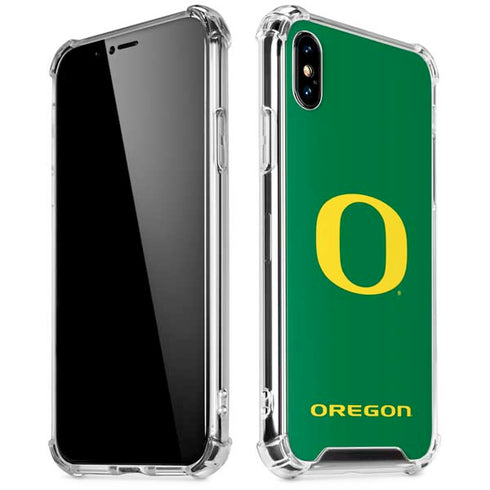 University of Oregon Yellow O on Green iPhone XS Max Clear Case