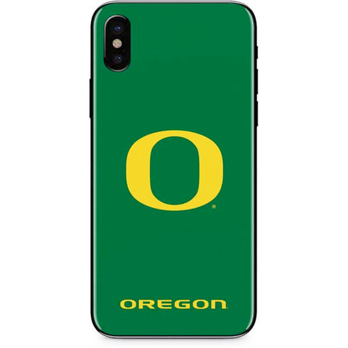 University of Oregon Yellow O on Green iPhone XS Skin