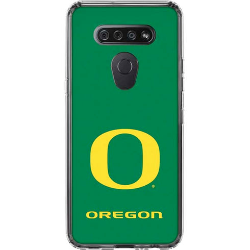 University of Oregon Yellow O on Green LG K51/Q51 Clear Case