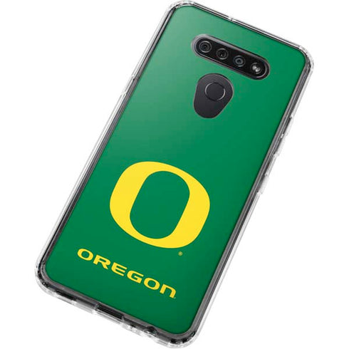University of Oregon Yellow O on Green LG K51/Q51 Clear Case