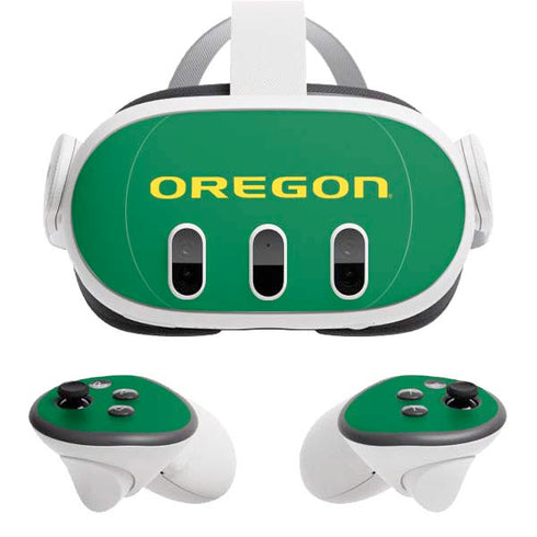 University of Oregon Yellow O on Green Meta Quest 3 Skin
