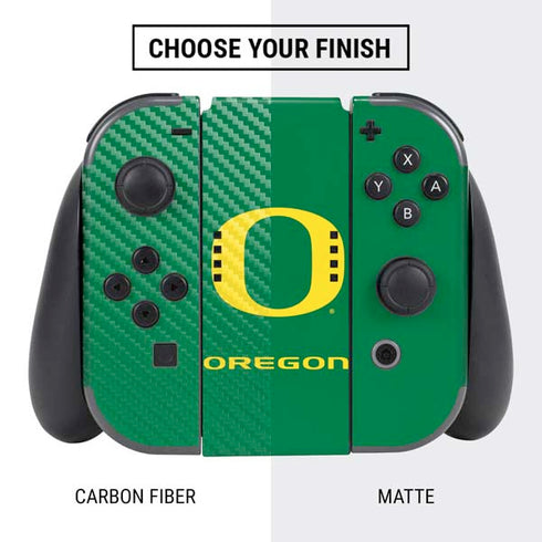 University of Oregon Yellow O on Green Nintendo Switch Bundle Skin