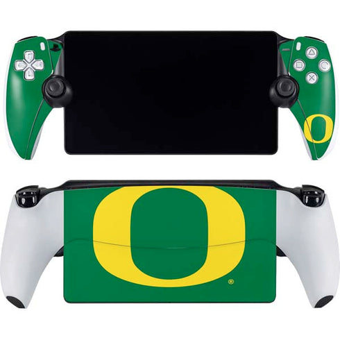 University of Oregon Yellow O on Green PlayStation Portal Remote Player Skin
