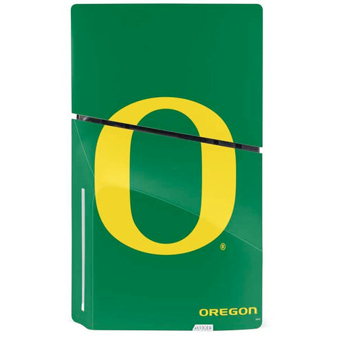 University of Oregon Yellow O on Green PS5 Slim Disk Console Skin