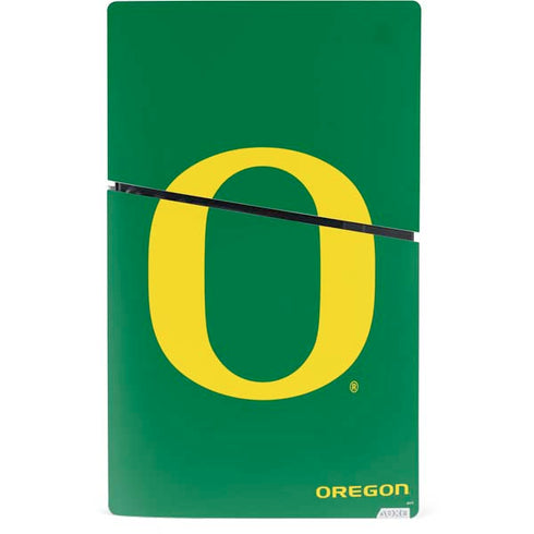 University of Oregon Yellow O on Green PS5 Slim Digital Edition Bundle Skin
